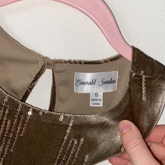 Emerald Sundae Sequin Velvet Dress - Picture 3 of 5